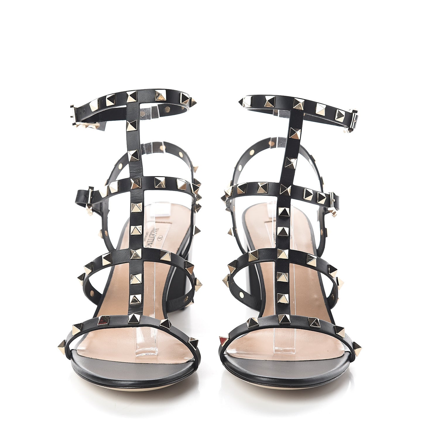 Calfskin Rockstud 60mm City Sandals 41 Black