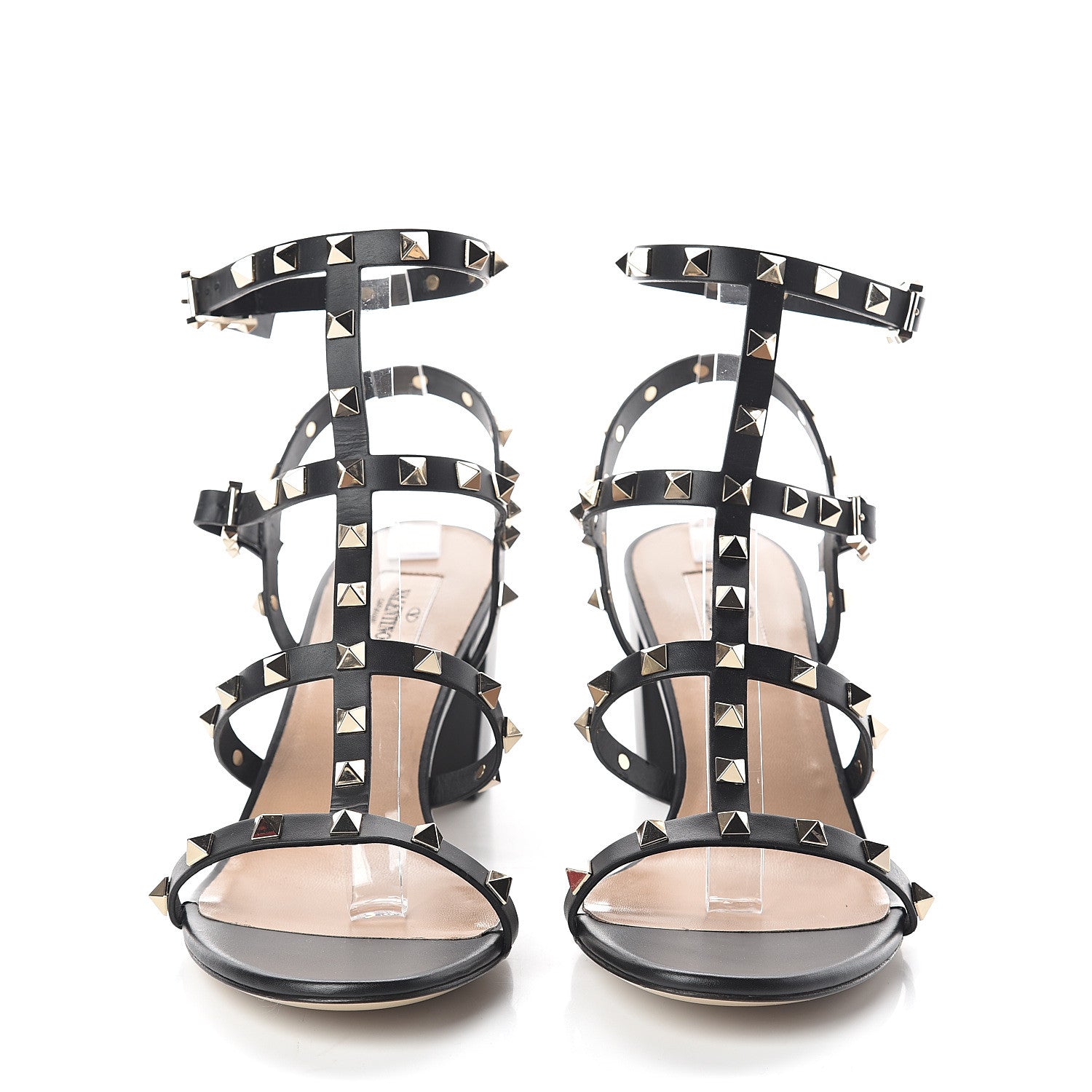 Valentino Garavani Calfskin Rockstud 60mm City Sandals 41 Black 2 of 7