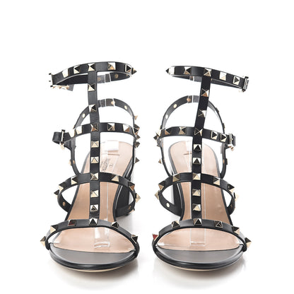 Valentino Garavani Calfskin Rockstud 60mm City Sandals 41 Black 2 of 7