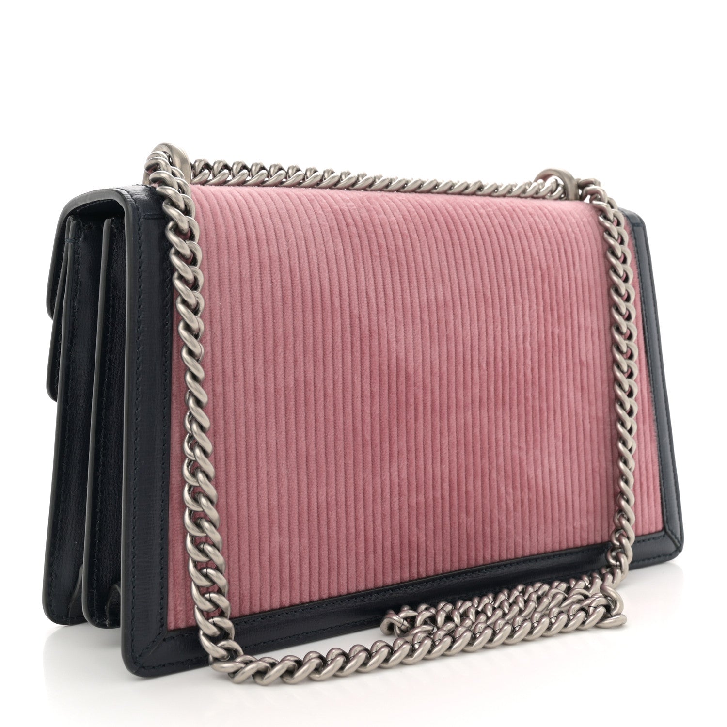 Gucci Lanzo Stretch Cord Azalea Calfskin Small Dionysus Shoulder Bag Pink Blue 2 of 10