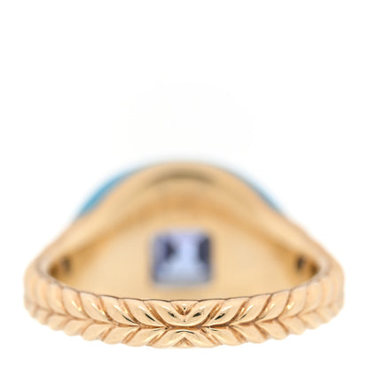 David Yurman 14K Yellow Gold Sterling Silver Enamel Tanzanite Pinky Ring 57 8 3 of 5