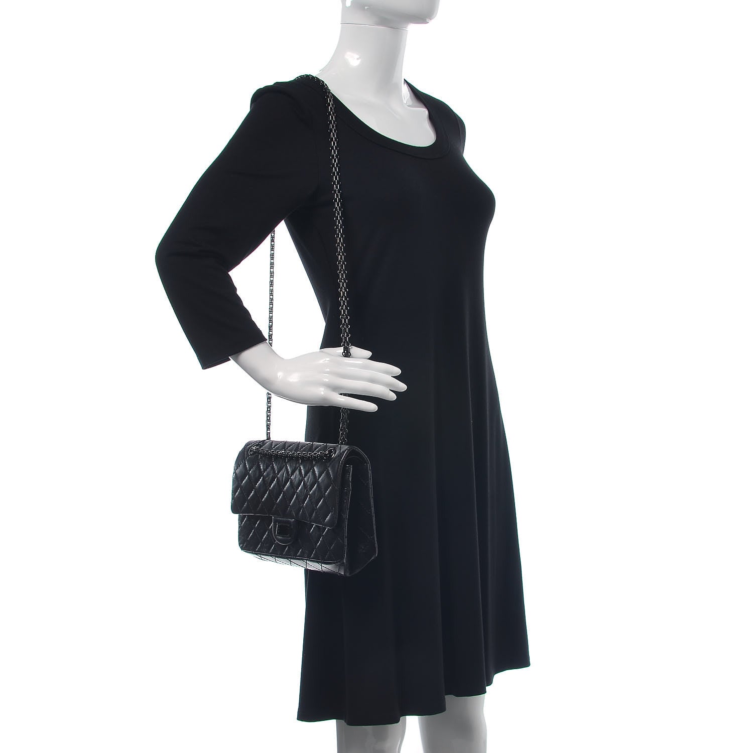 Chanel Aged Calfskin Quilted 2.55 Reissue 225 Flap So Black 2 of 10