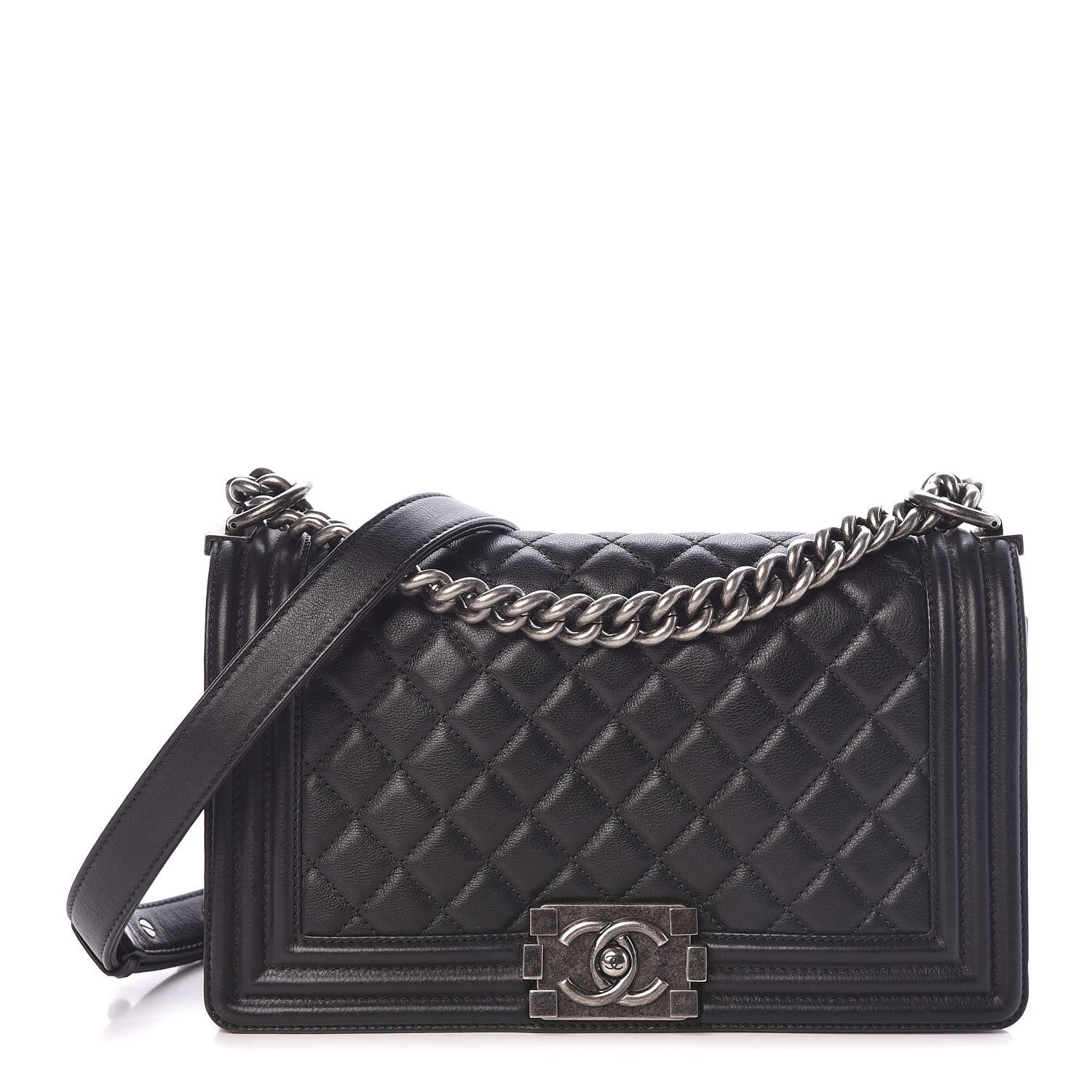 Chanel Calfskin Quilted Medium Boy Flap Black 1 of 9