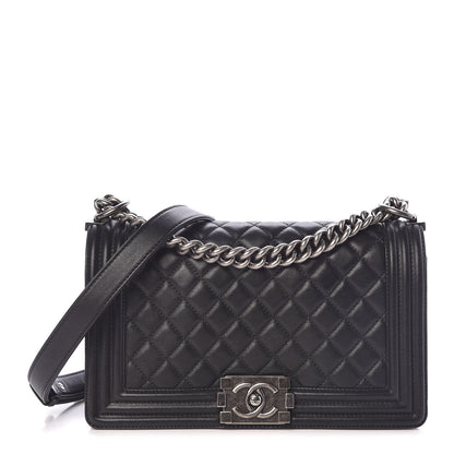 Chanel Calfskin Quilted Medium Boy Flap Black 1 of 9