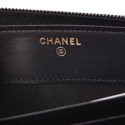 Chanel Lambskin Quilted Boy Zip Around Wallet Black 6 of 8