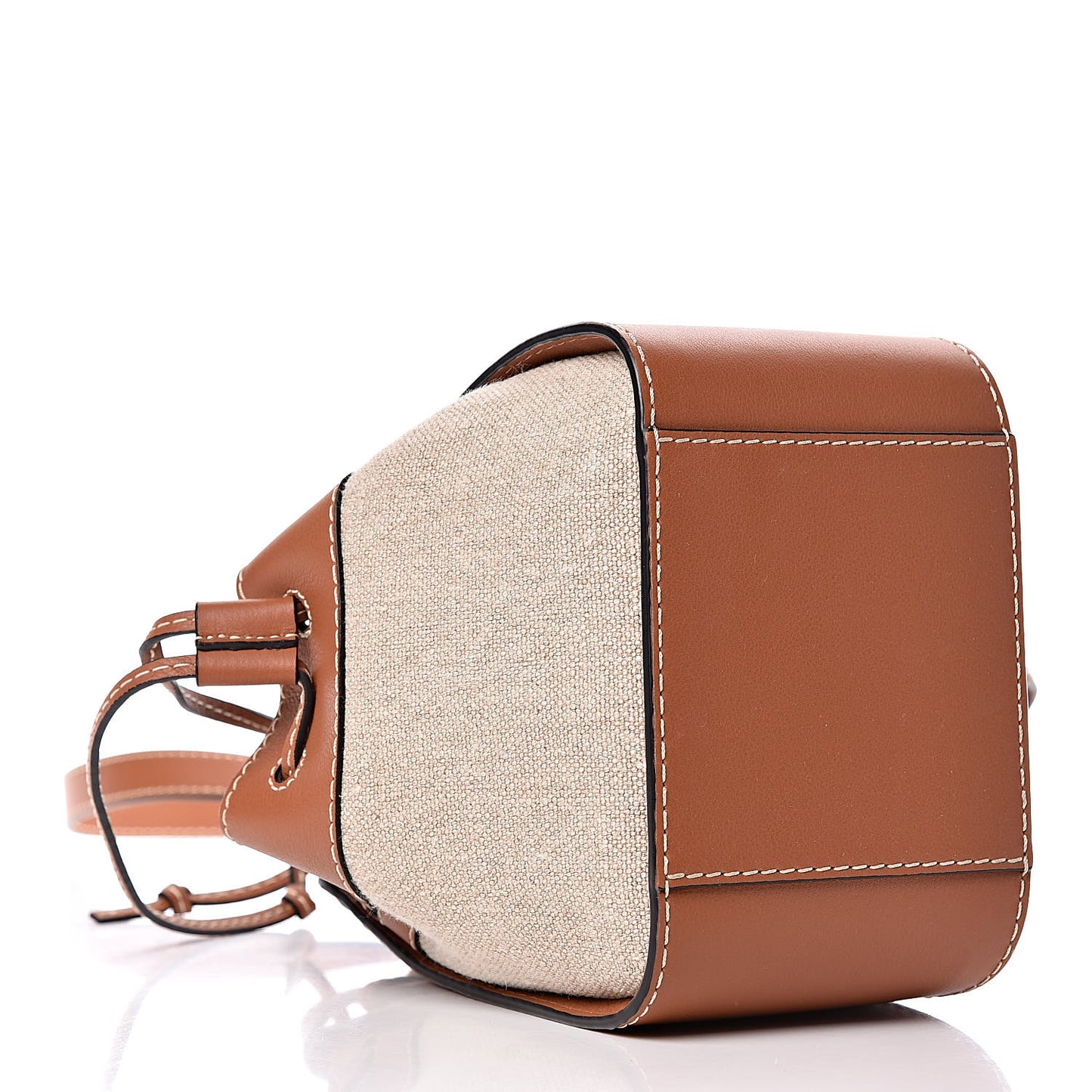 Calfskin Canvas Mini Hammock Shoulder Bag Natural Tan