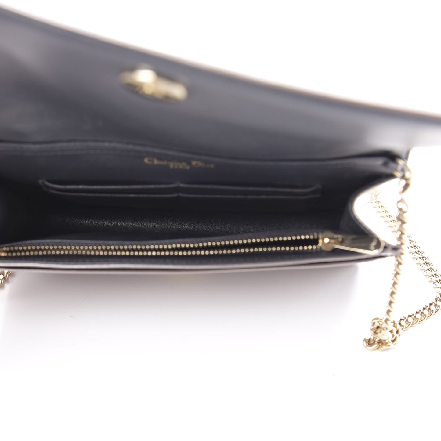 Metallic Patent Micro-Cannage Diorama Wallet on Chain Pouch Hyper Pink