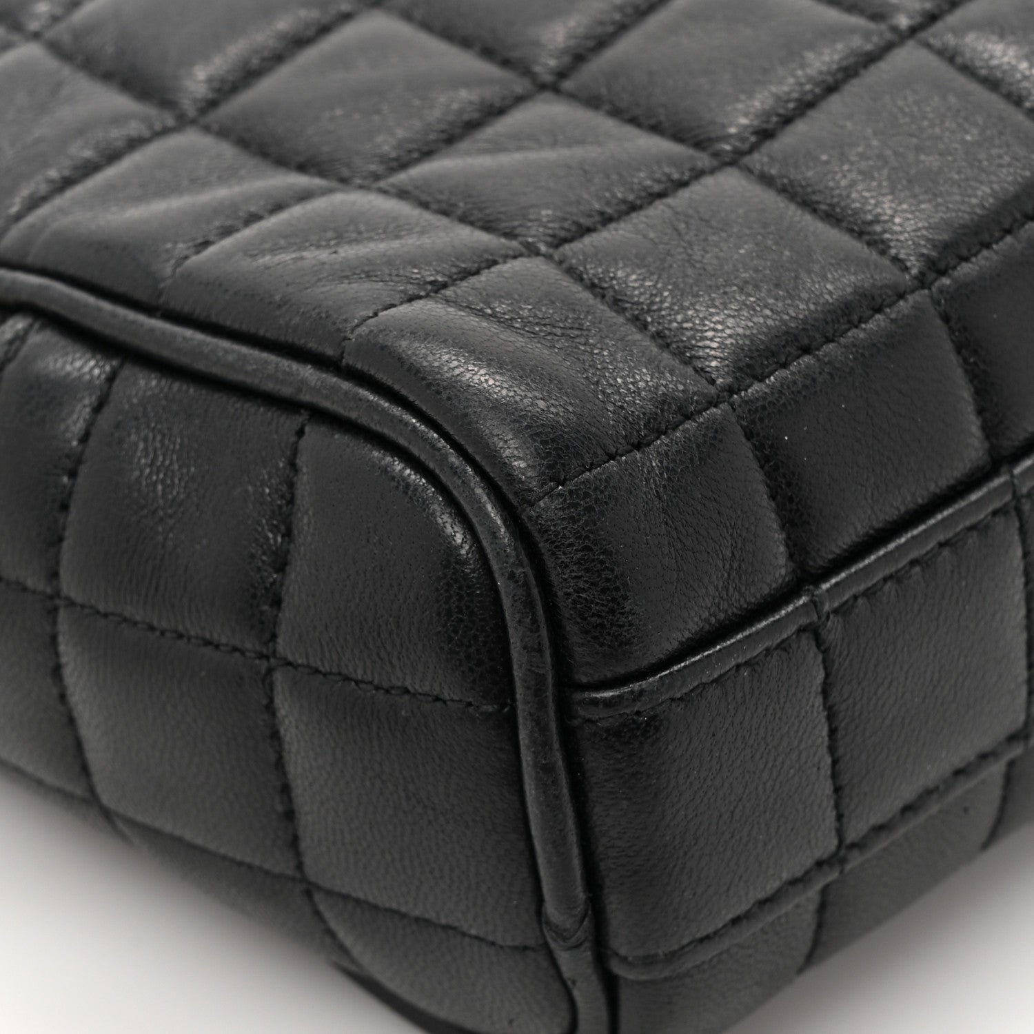 Saint Laurent Lambskin Carre Quilted Cassandre Mini Camera Bag Black 13 of 17
