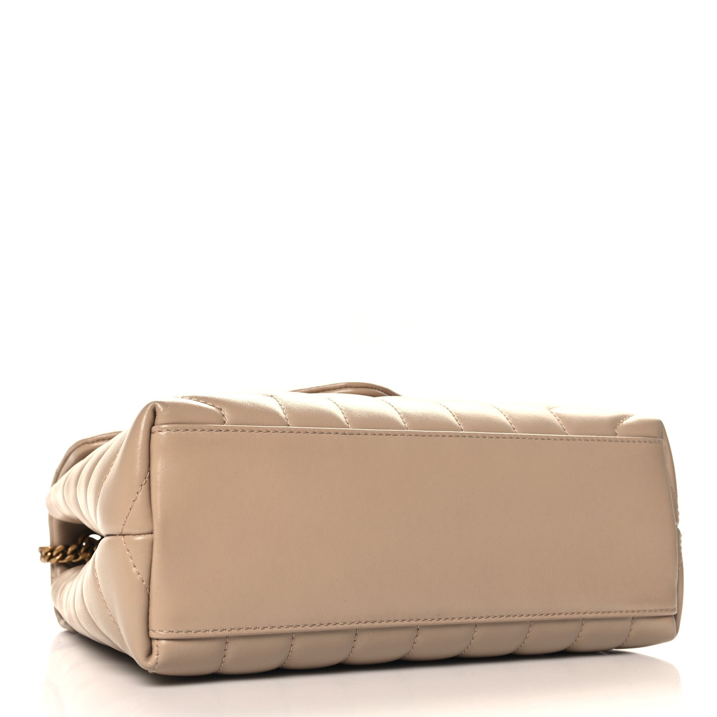 Calfskin Y Quilted Monogram Small Loulou Chain Satchel Dark Beige