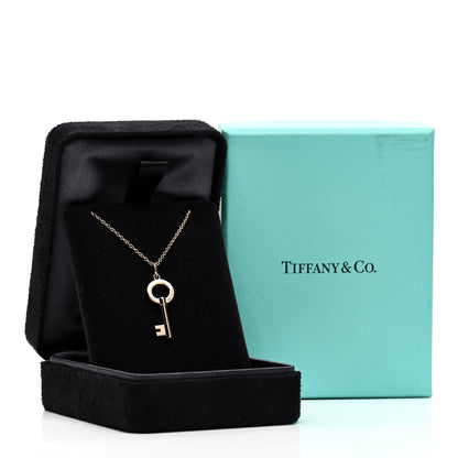 Tiffany 18K Rose Gold Mini Key Pendant Necklace 5 of 5
