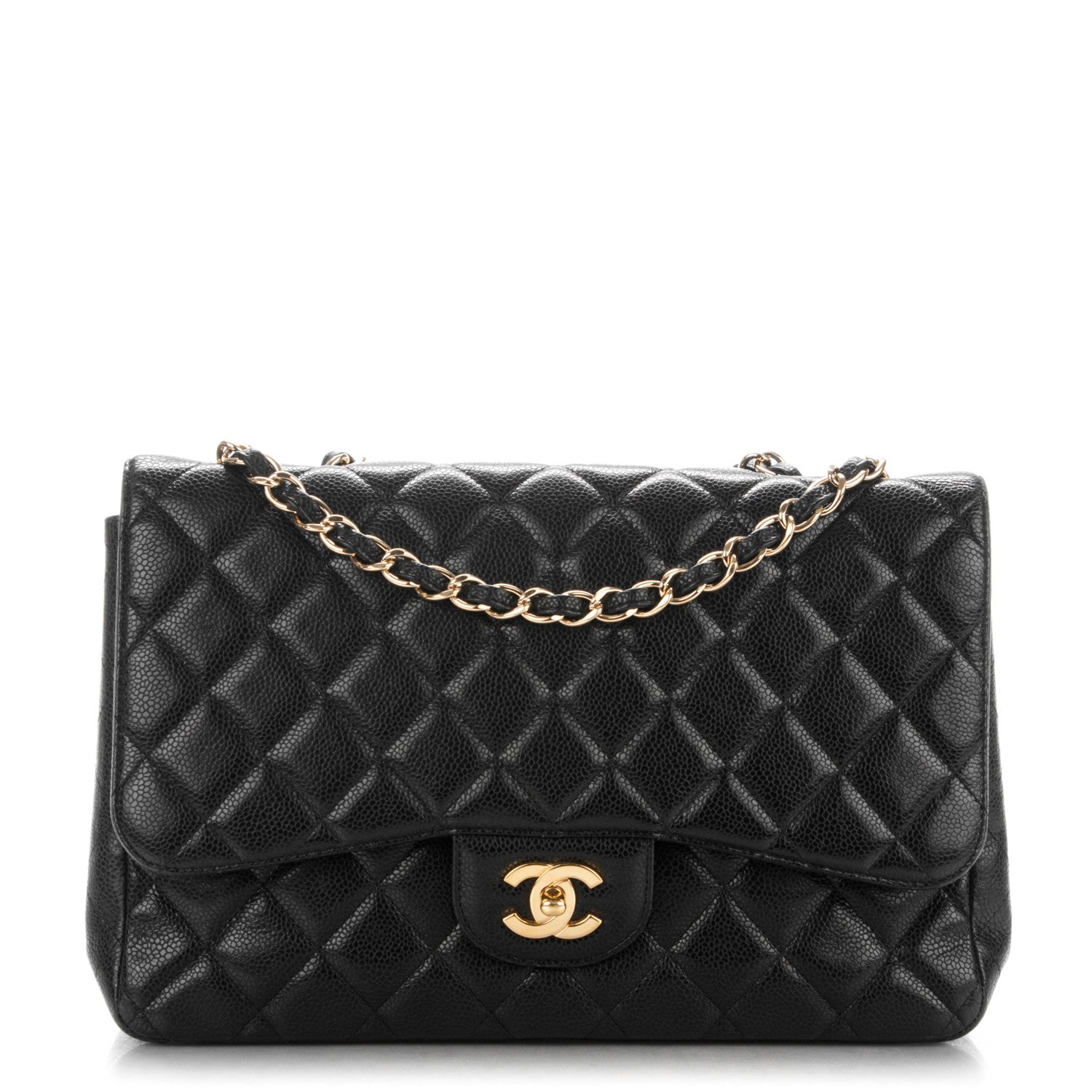 Chanel Caviar Quilted Jumbo Single Flap Black 1 of 8