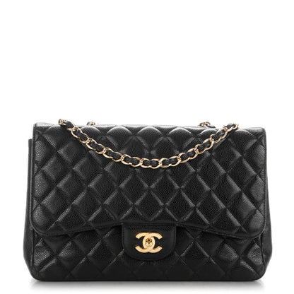 Chanel Caviar Quilted Jumbo Single Flap Black 1 of 8