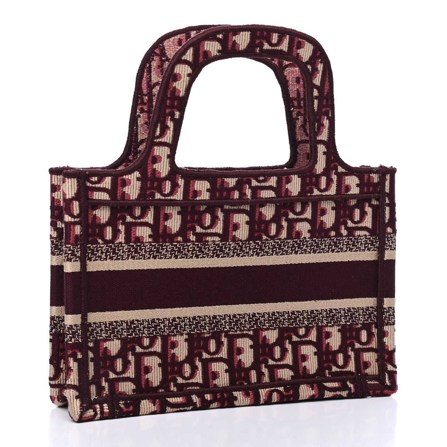 Oblique Mini Book Tote Burgundy Multicolor