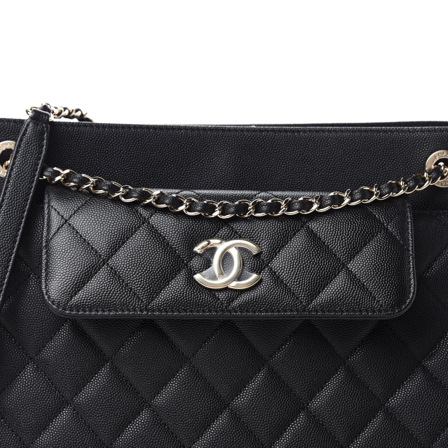 Chanel Caviar Quilted In Out Flap Shopping Tote Black 11 of 12