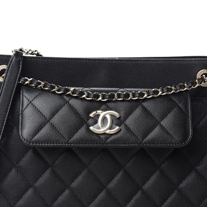 Chanel Caviar Quilted In Out Flap Shopping Tote Black 11 of 12