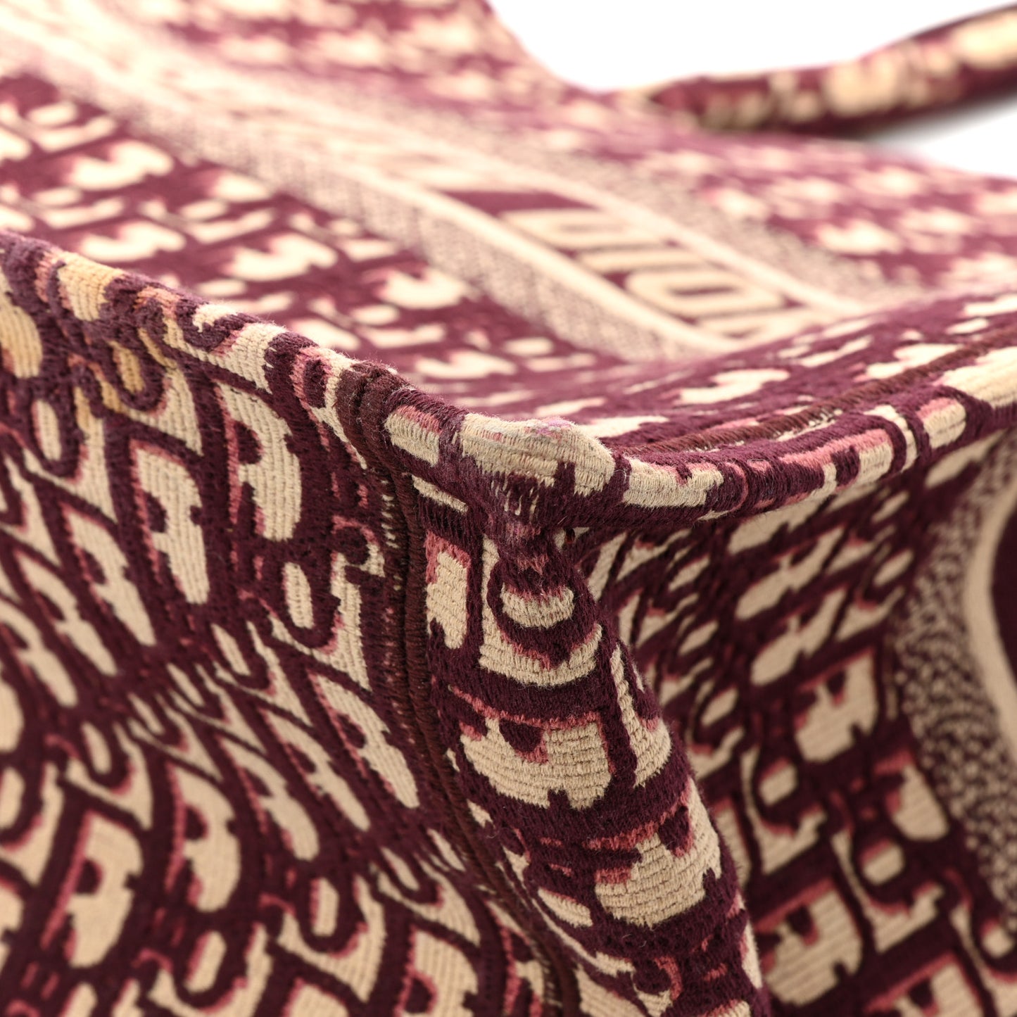 Oblique Large Book Tote Burgundy Multicolor