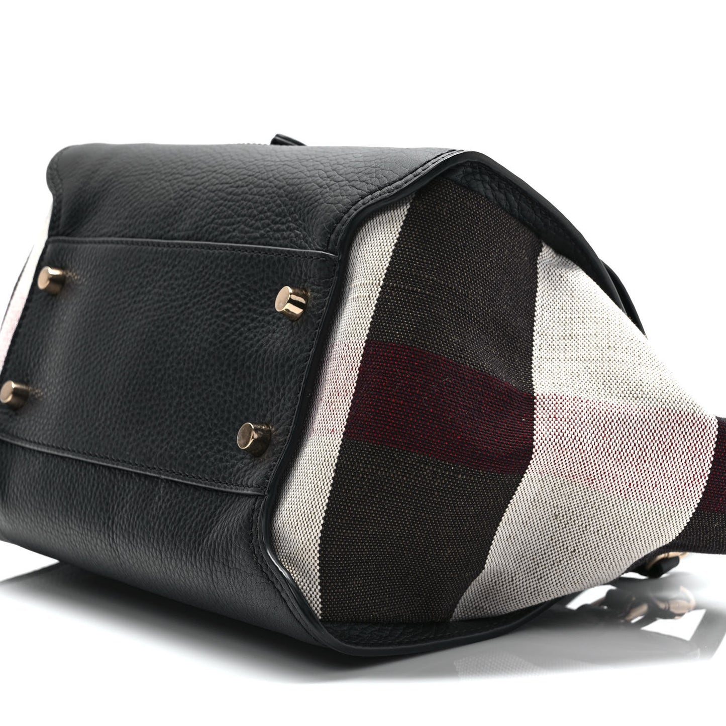 Mega Check Grained Calfskin Medium Harcourt Satchel Black