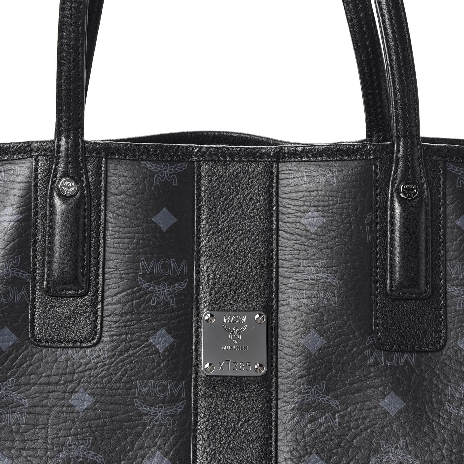 MCM Visetos Medium Liz Reversible Shopper Tote Black 13 of 15