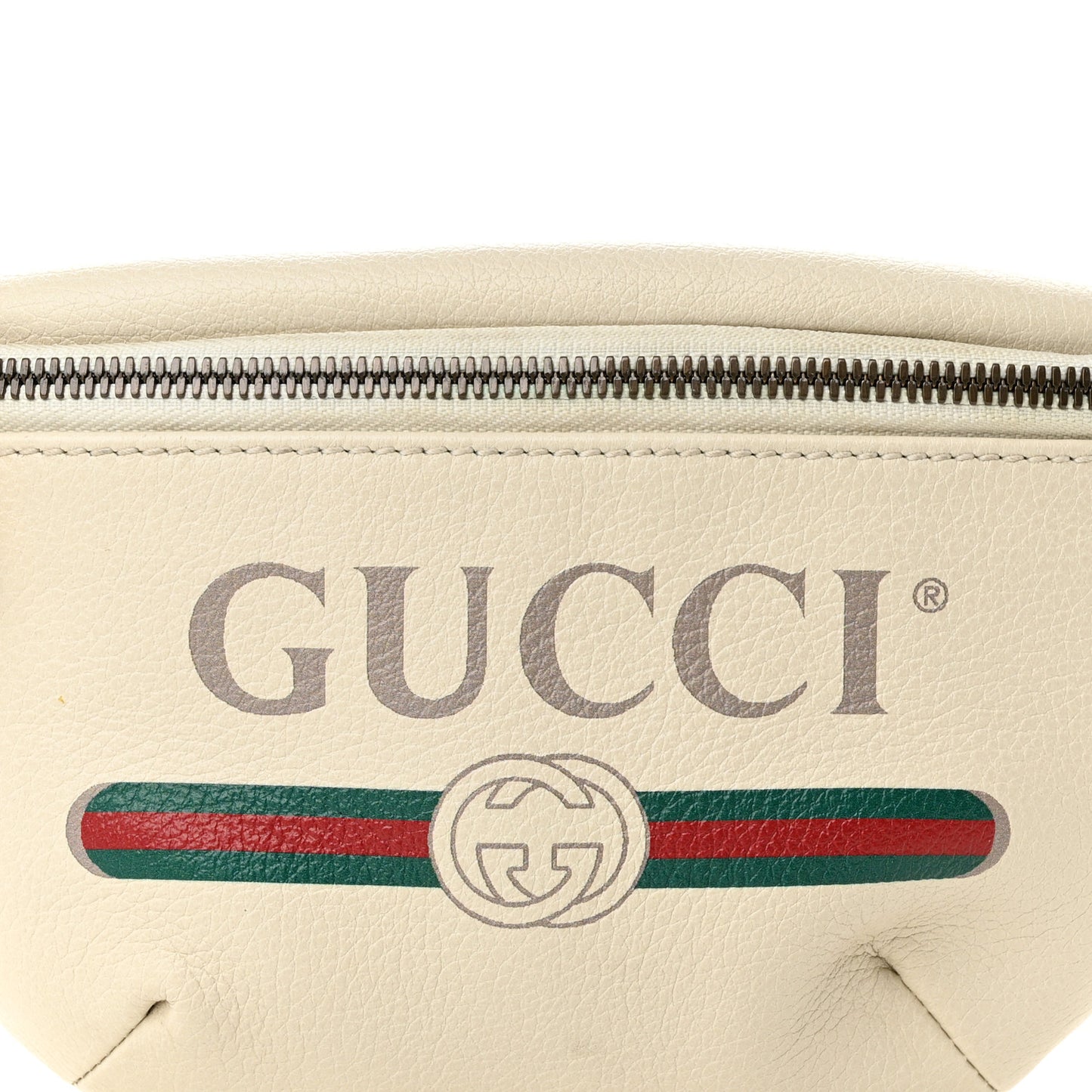 Grained Calfskin Small Logo Belt Bag White