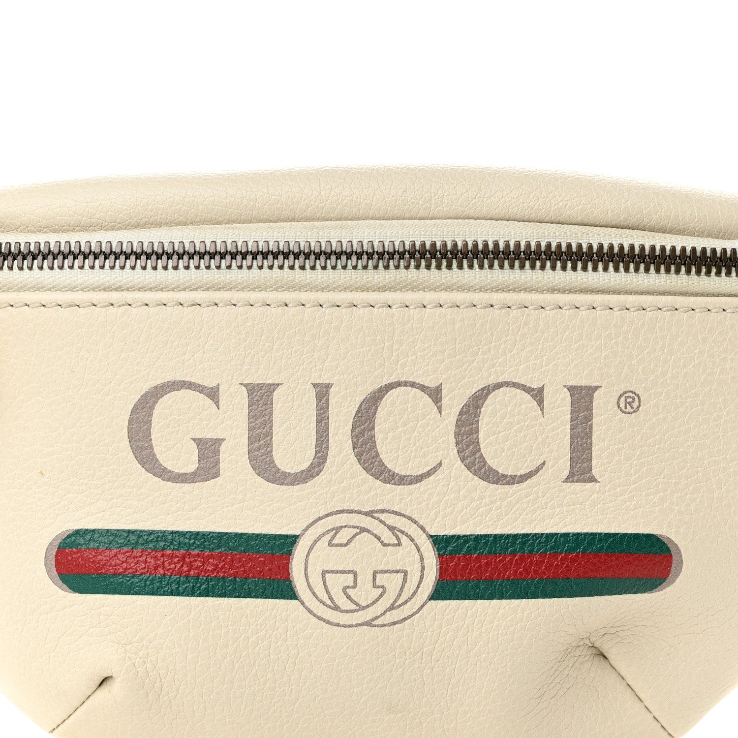 Gucci Grained Calfskin Small Logo Belt Bag White 8 of 10