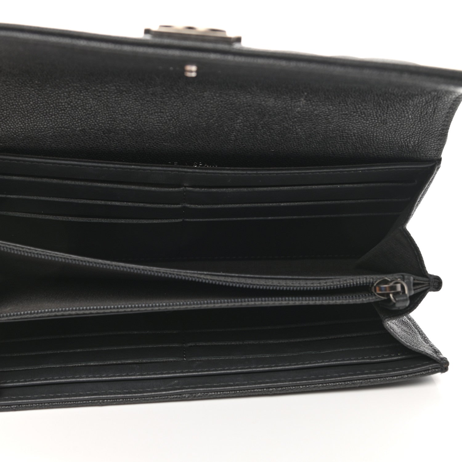 Chanel Caviar Quilted Large Boy Gusset Flap Wallet Charcoal 5 of 10