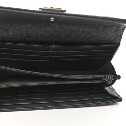 Chanel Caviar Quilted Large Boy Gusset Flap Wallet Charcoal 5 of 10