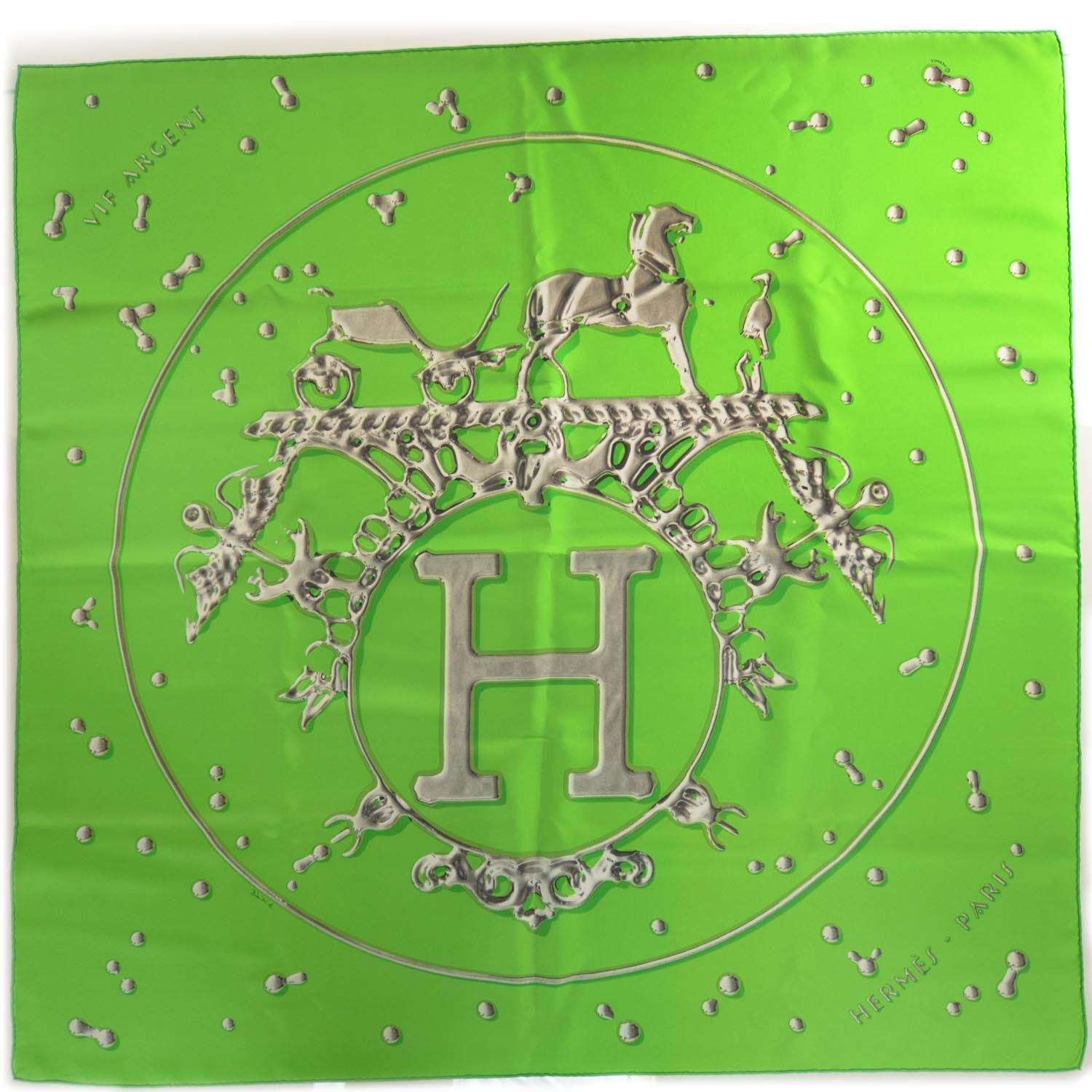 Hermes Silk Vif Argent Scarf 90 2 of 8