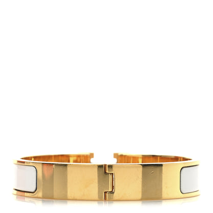Hermes Enamel Narrow Clic Clac H Bracelet GM White 3 of 5