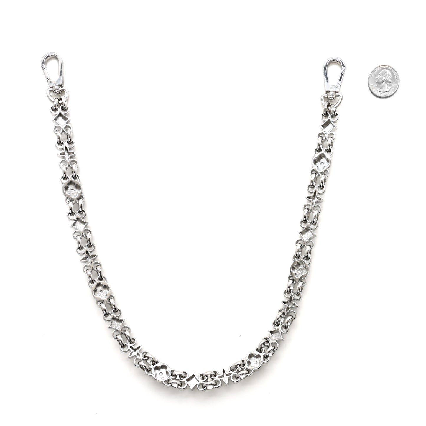 Metal My Flower Chain Bag Charm Silver