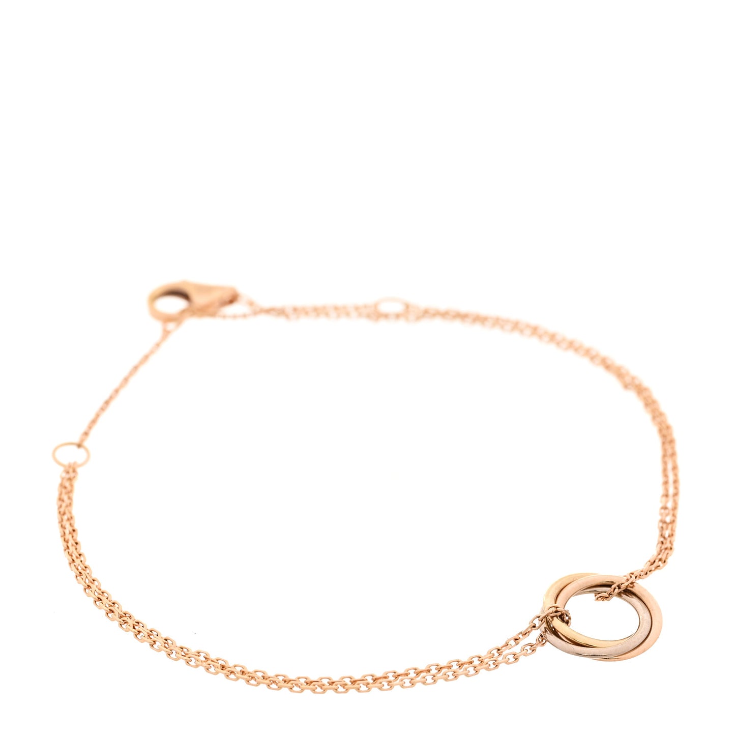 18K Pink Yellow White Gold Trinity Bracelet