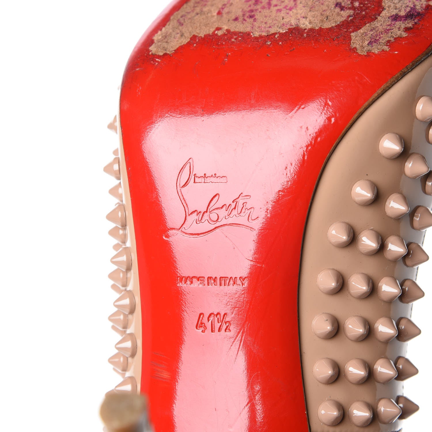 Christian Louboutin Patent Pigalle Spikes 120 Pumps 41.5 Nude 8 of 18