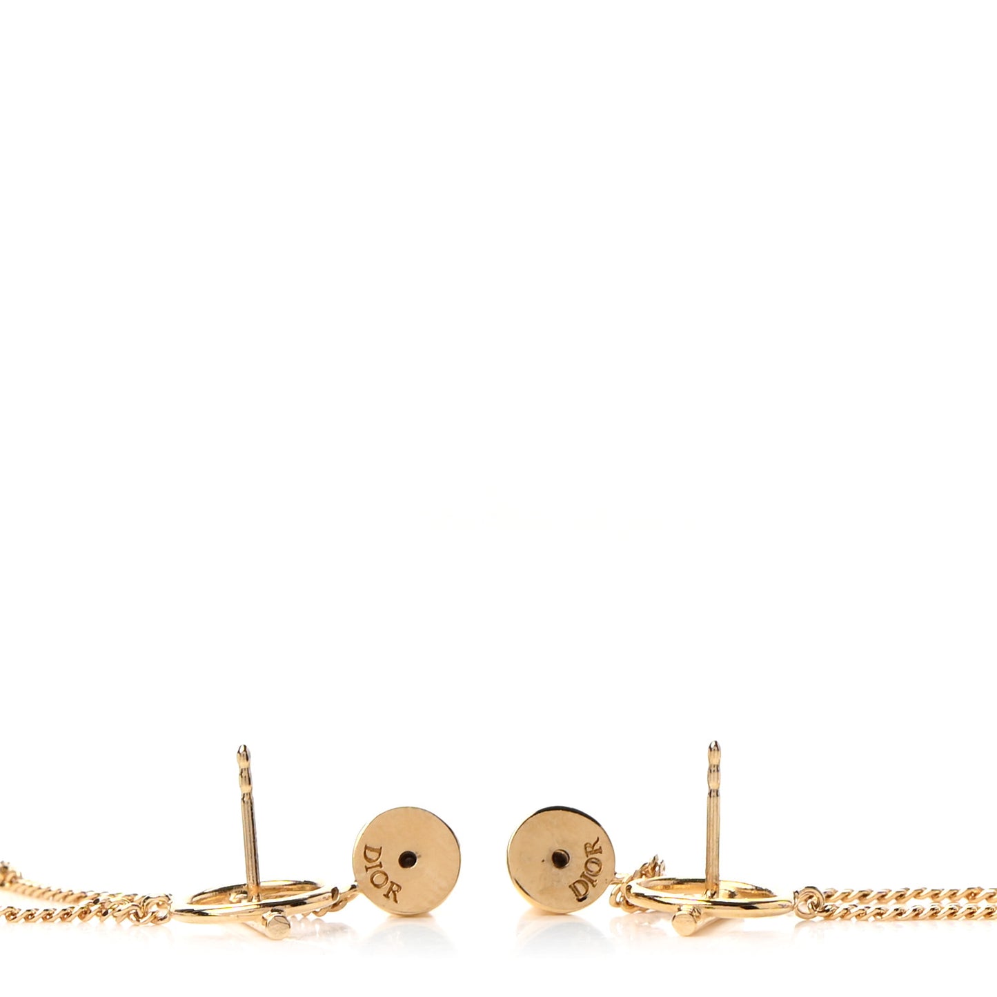 Pearl Crystal Star Chain Earrings Gold