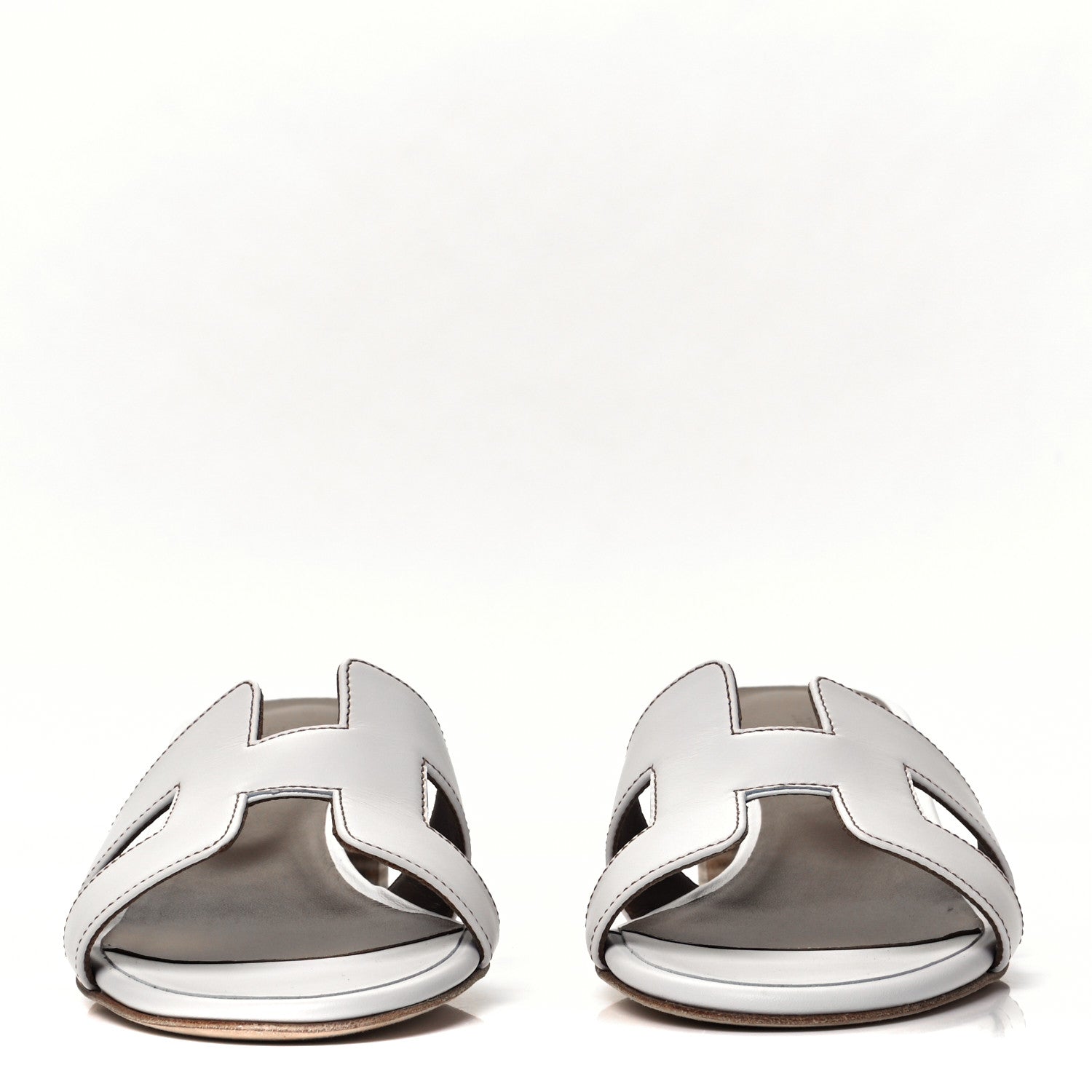 Hermes Calfskin Oasis Sandals 38 White 2 of 6