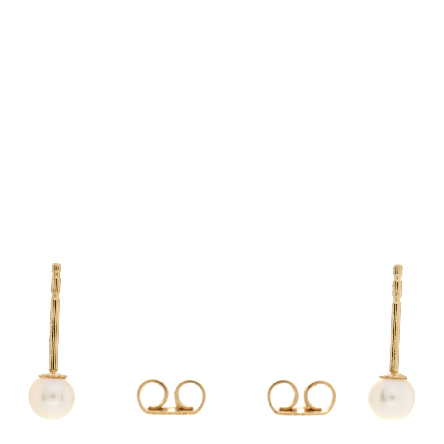 18K Yellow Gold Akoya Pearl 4-4.5mm Stud Earrings