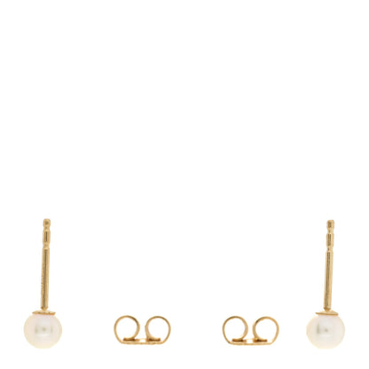 Mikimoto 18K Yellow Gold Akoya Pearl 4-4.5mm Stud Earrings 3 of 5
