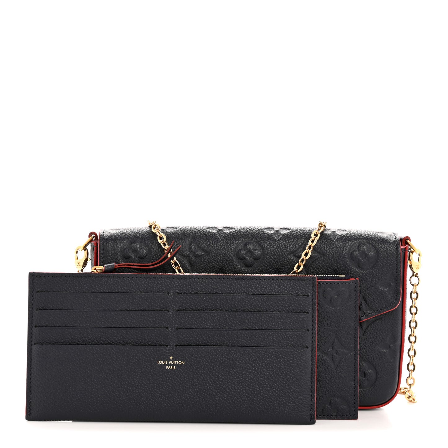 Empreinte Pochette Felicie Chain Wallet Marine Rouge
