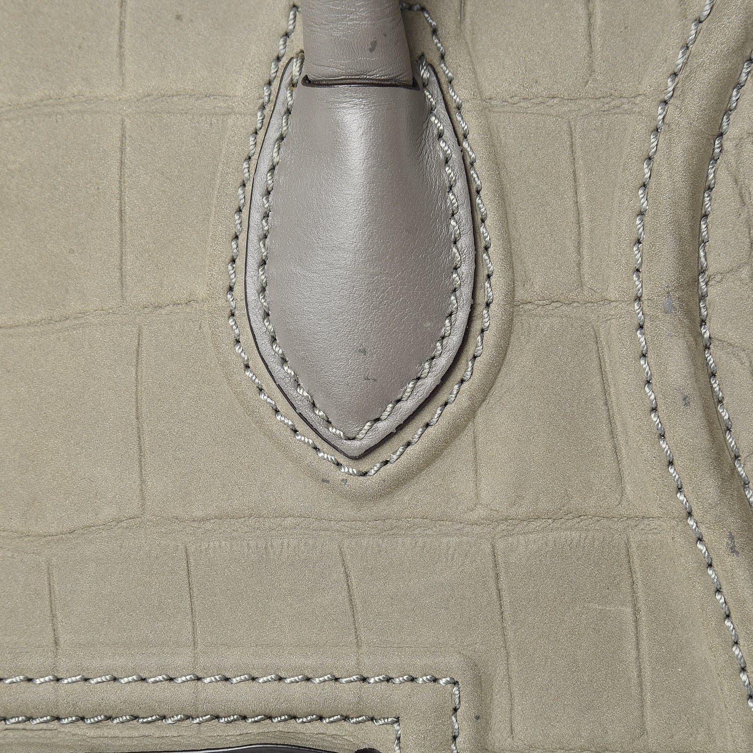 Celine Crocodile Embossed Nubuck Medium Phantom Luggage Grey 9 of 24
