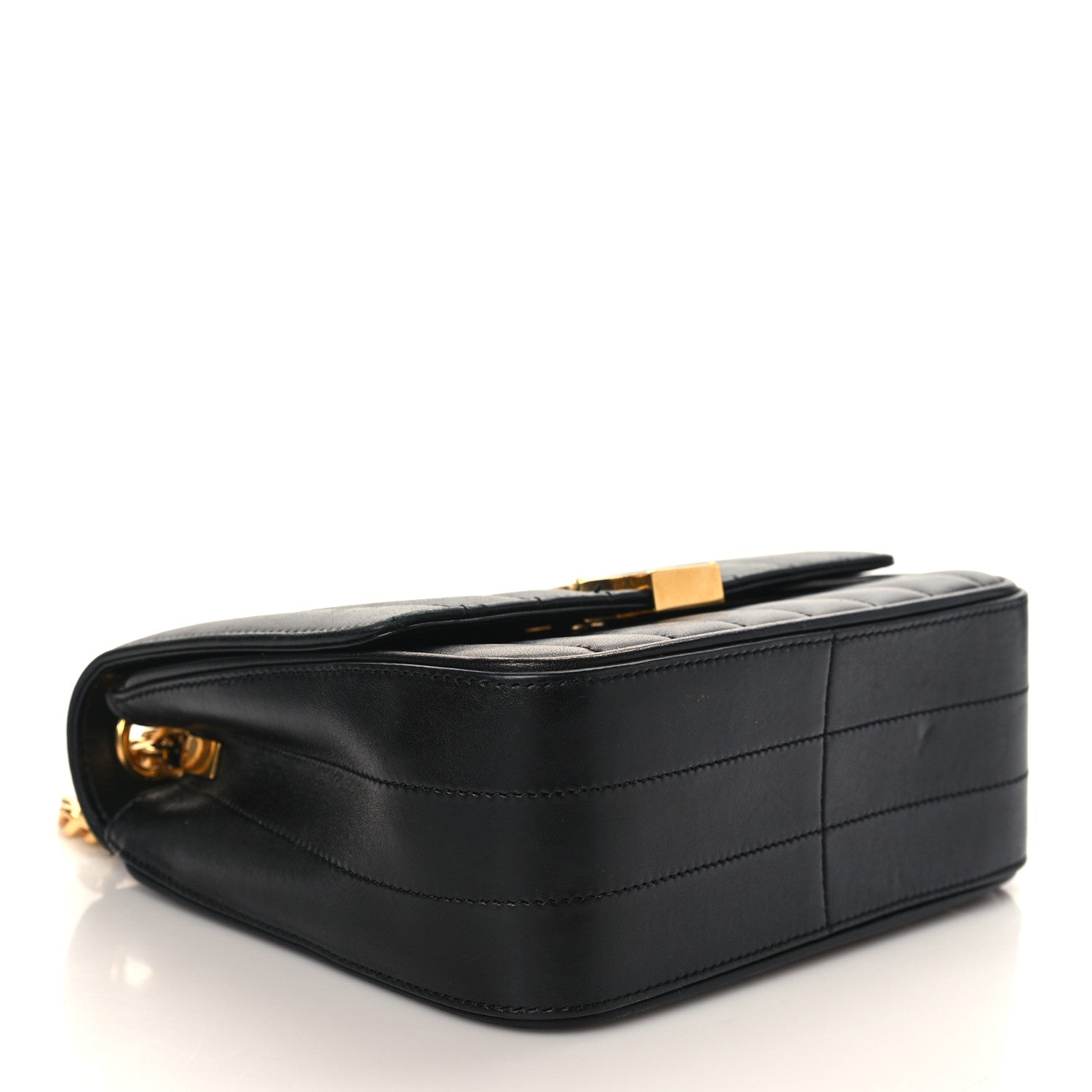 Saint Laurent Lambskin Matelasse Monogram Medium Vicky Chain Bag Black 4 of 8