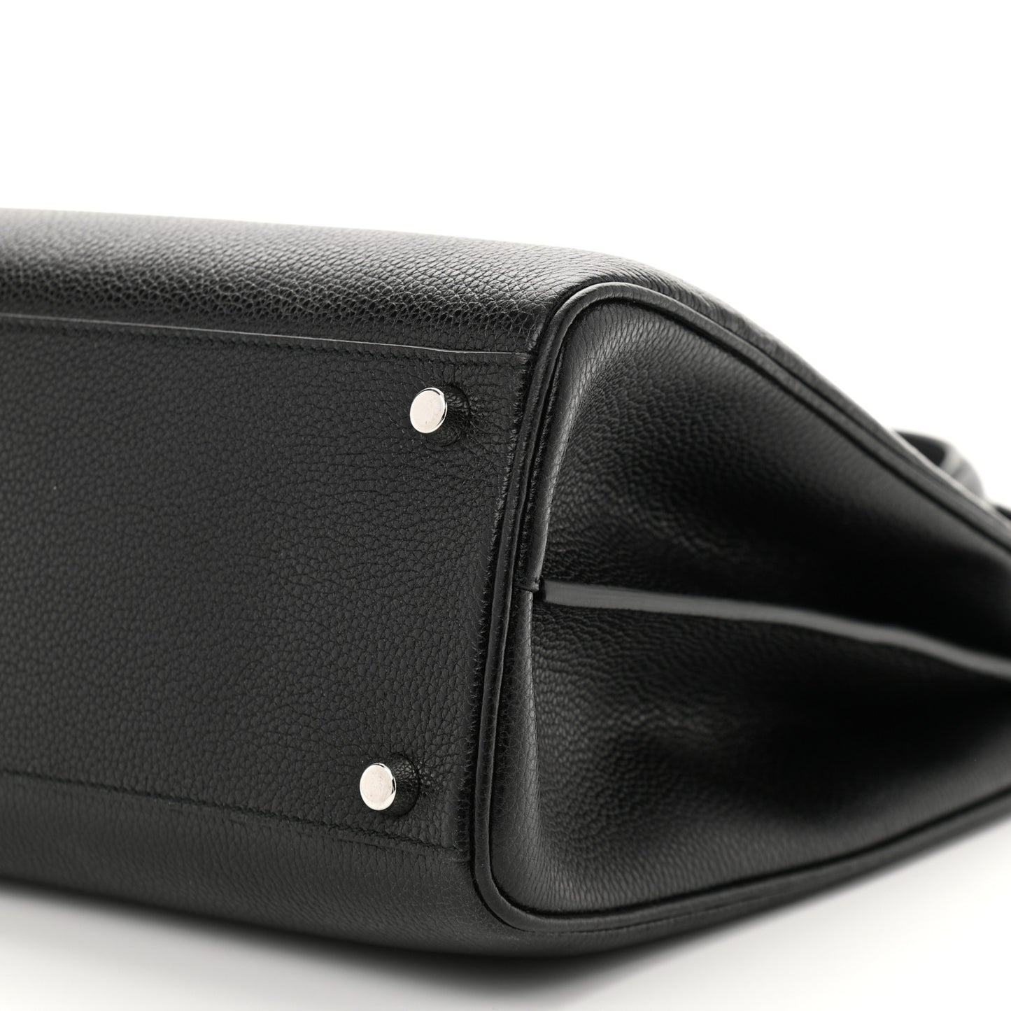 Grainy Calfskin Medium Zumi Top Handle Bag Black