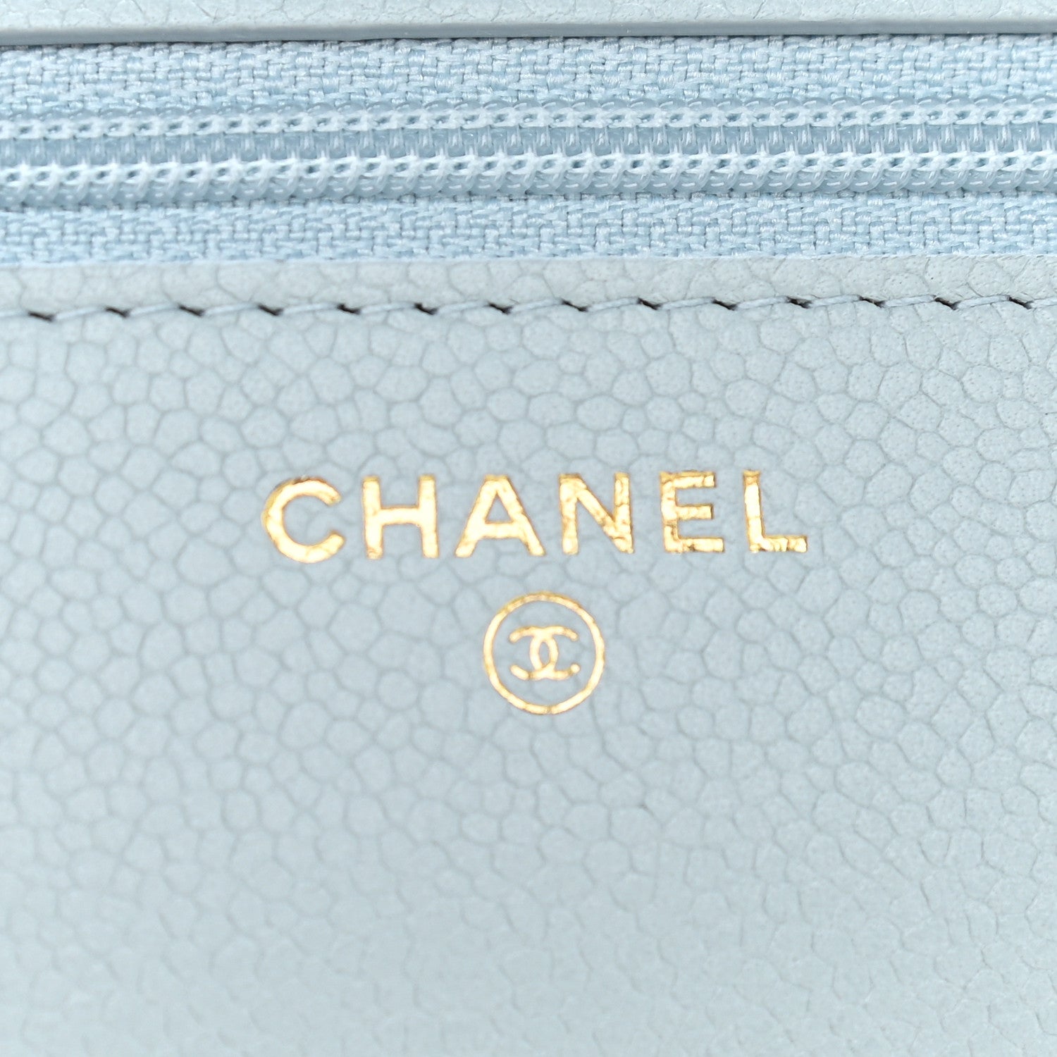 Chanel Caviar Quilted Tiny CC Wallet On Chain WOC Light Blue 6 of 10
