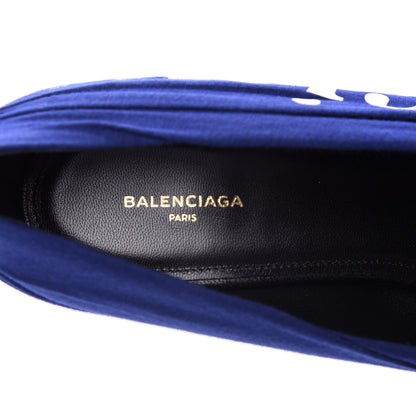 Balenciaga Jersey Crepe Political Campaign Logo Knife 115 Pointed Pumps 38 Pacifique White Rouge 7 of 11