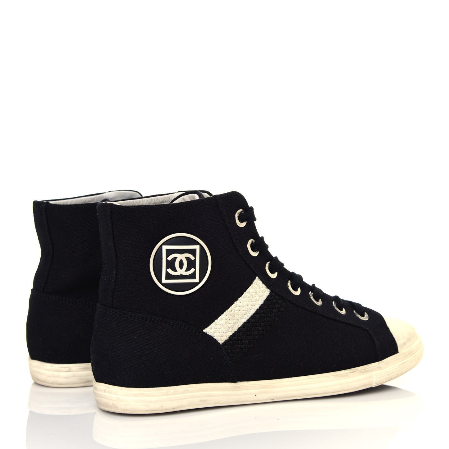 Canvas CC High Top Sneakers 38 Black White
