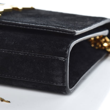 Saint Laurent Suede Small Classic Monogram Kate Tassel Satchel Black 9 of 12