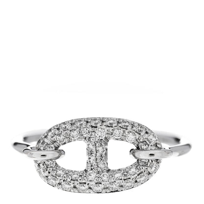 Hermes 18K White Gold Diamond New Farandole Ring 52 6 1 of 6