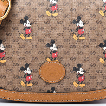 Gucci X DISNEY Mini Vintage GG Supreme Monogram Mickey Mouse Small Flap Messenger Bag Beige Vintage Sun Oil 10 of 11