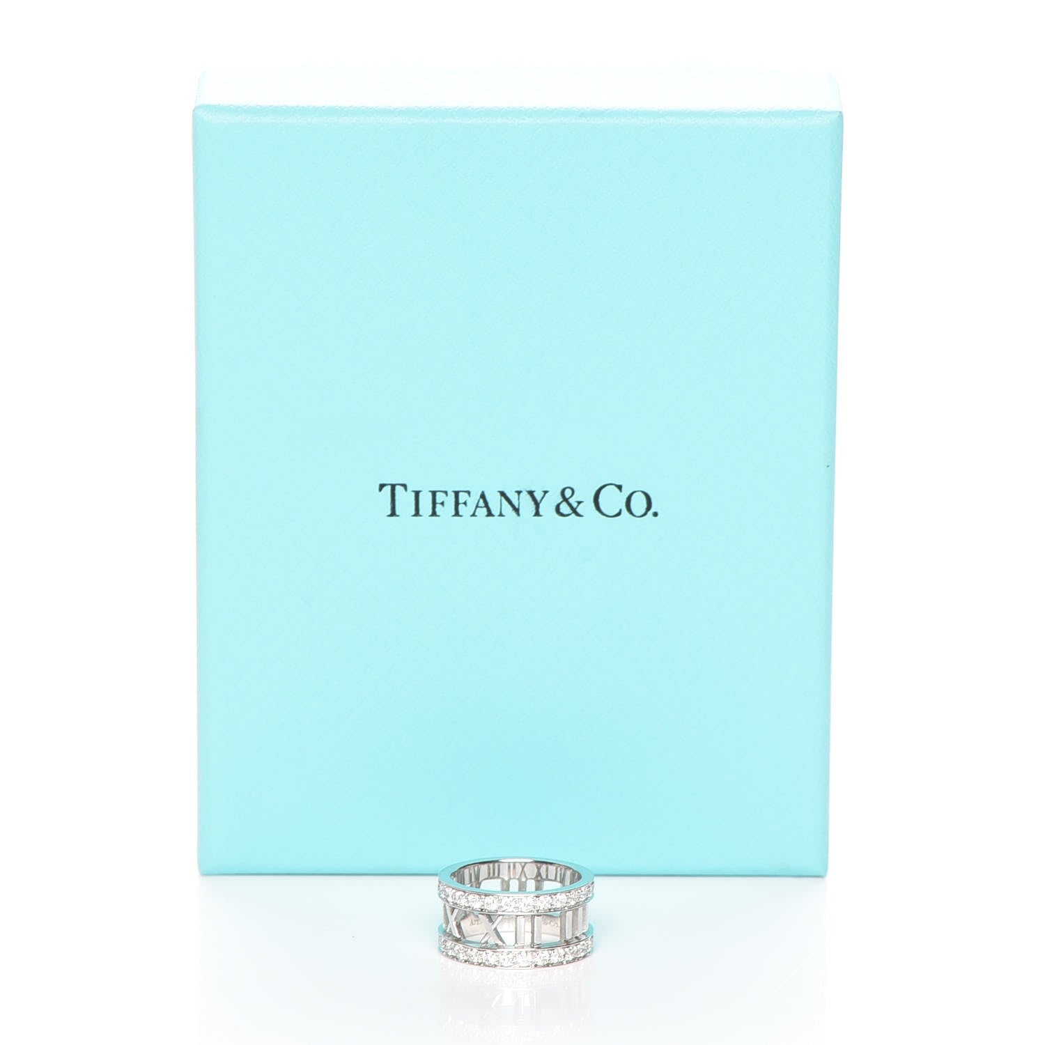 Tiffany 18K White Gold Diamond Atlas Open Ring 4 10 of 10