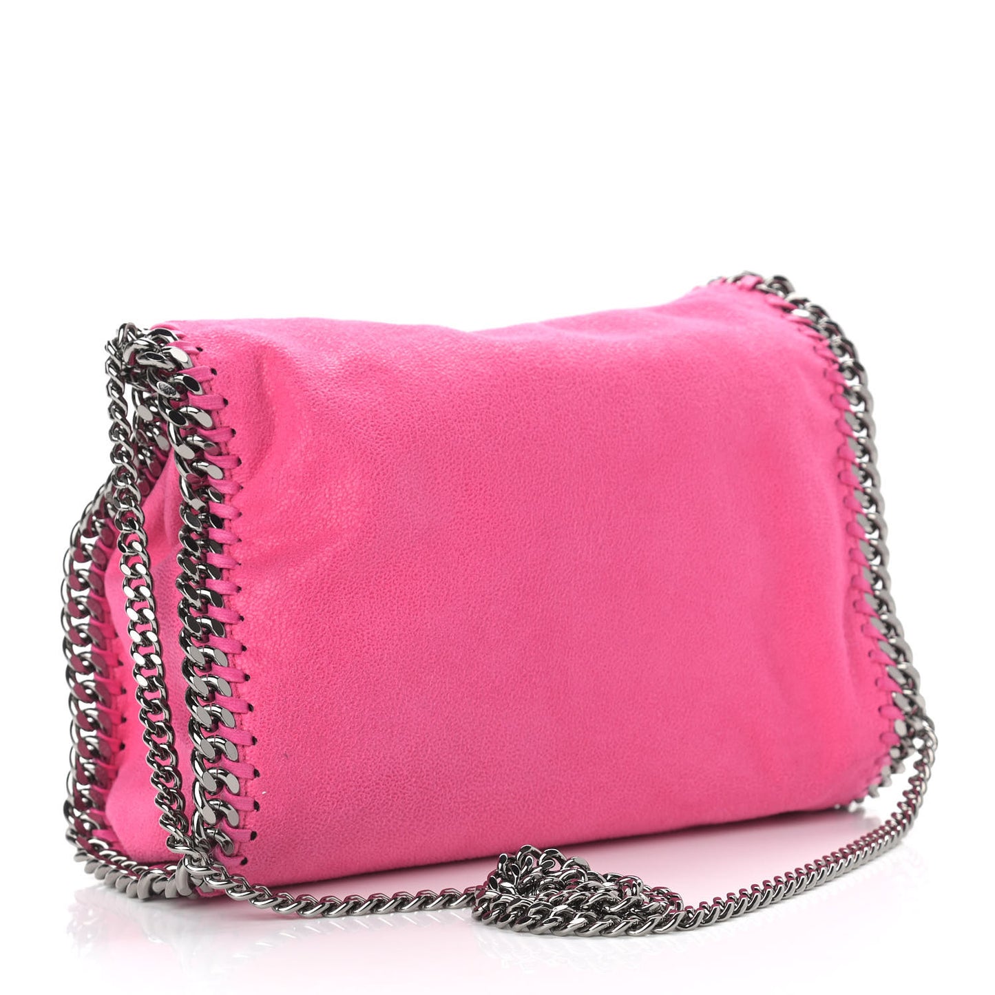 Shaggy Deer Mini Falabella Fold Over Tote Hot Pink