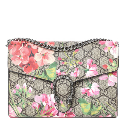 Gucci GG Supreme Monogram Blooms Mini Dionysus Chain Wallet Beige Multicolor Dry Rose 1 of 11