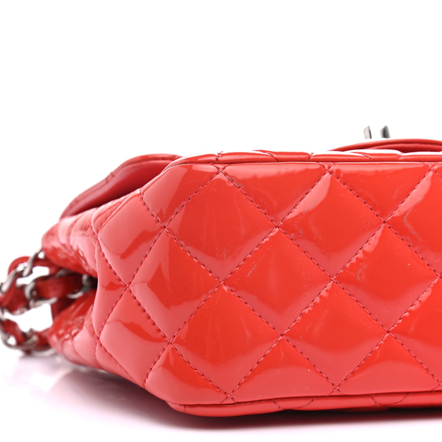 Chanel Patent Quilted Mini Square Flap Red 8 of 9