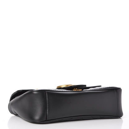 Gucci Calfskin Matelasse Small GG Marmont Shoulder Bag Black 4 of 7